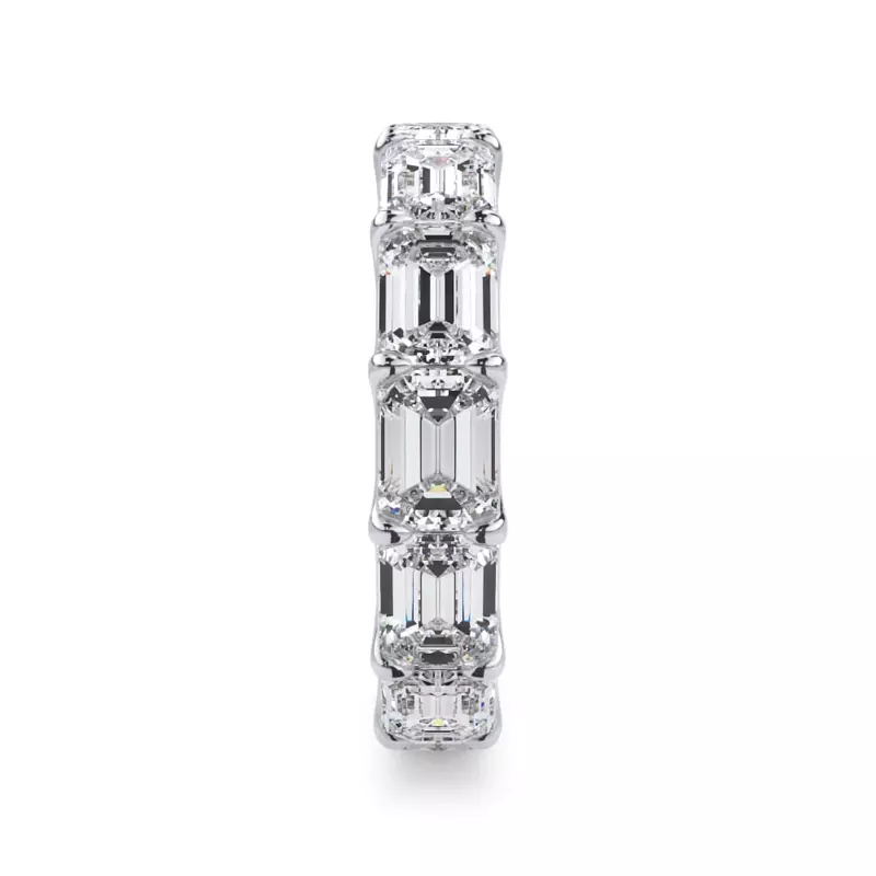 14K White Gold East-West Emerald-Cut Lab Diamond U-Prong Eternity Ring (5.00ct. tw.)