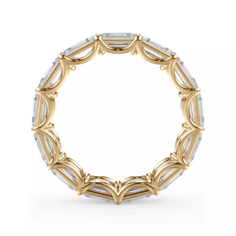 14K Yellow Gold East-West Emerald-Cut Lab Diamond U-Prong Eternity Ring (5.00ct. tw.)