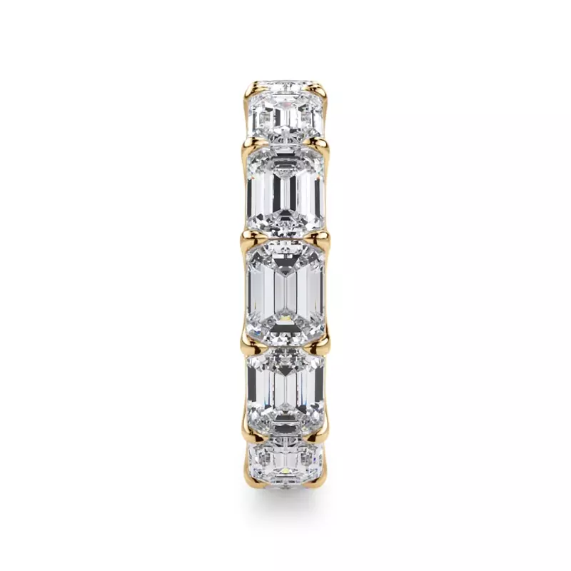 14K Yellow Gold East-West Emerald-Cut Lab Diamond U-Prong Eternity Ring (5.00ct. tw.)