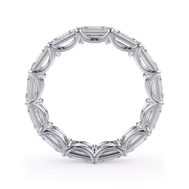 Platinum East-West Emerald-Cut Lab Diamond U-Prong Eternity Ring (5.00ct. tw.)