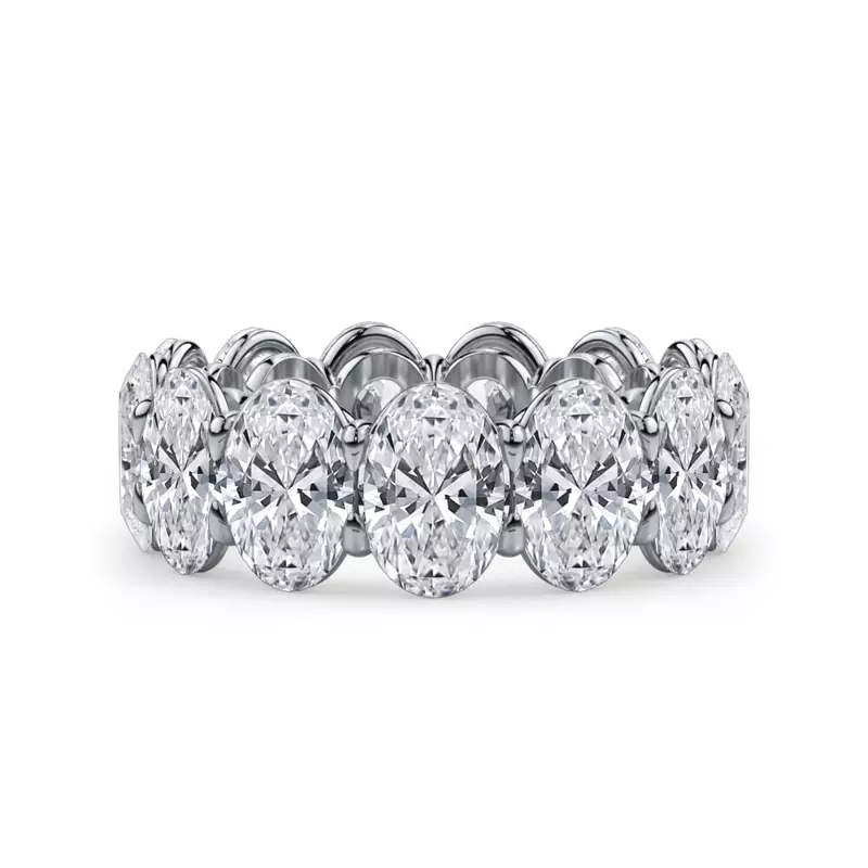 14K White Gold Oval Cut Lab Diamond Eternity Ring (9.5 ct. tw.)