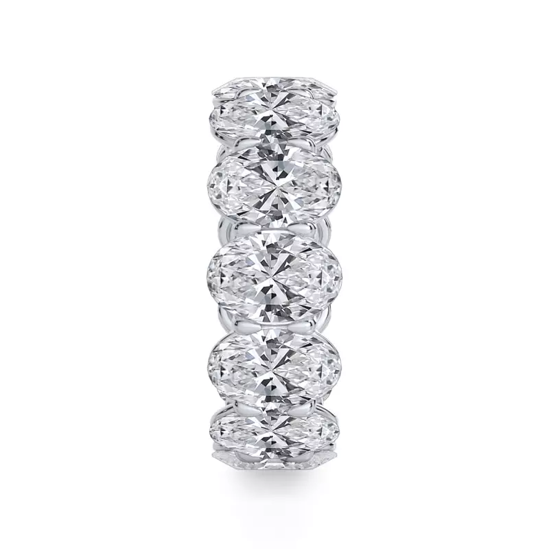 14K White Gold Oval Cut Lab Diamond Eternity Ring (9.5 ct. tw.)