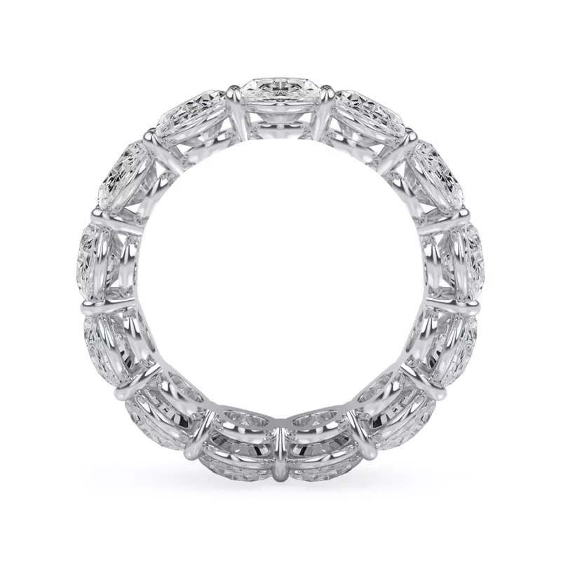 14K White Gold Oval Cut Lab Diamond Eternity Ring (9.5 ct. tw.)