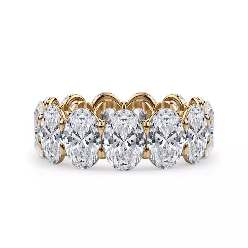 18K Yellow Gold Oval Cut Lab Diamond Eternity Ring (9.5 ct. tw.)