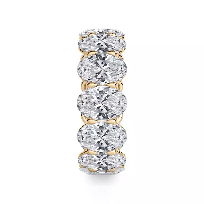 18K Yellow Gold Oval Cut Lab Diamond Eternity Ring (9.5 ct. tw.)
