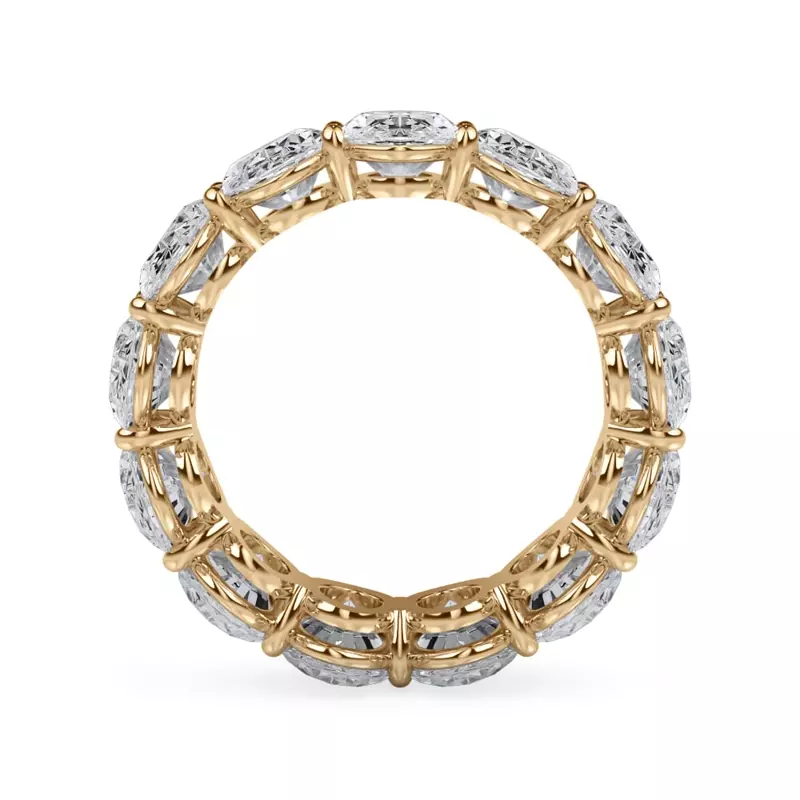 18K Yellow Gold Oval Cut Lab Diamond Eternity Ring (9.5 ct. tw.)