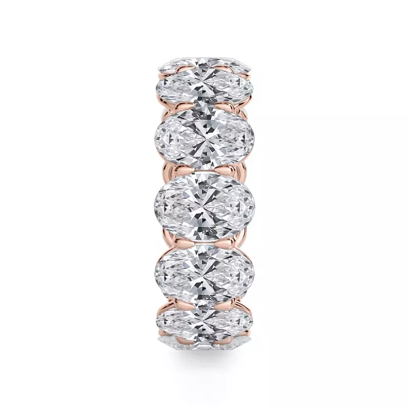 14K Rose Gold Oval Cut Diamond Eternity Ring (9.5 ct. tw.)