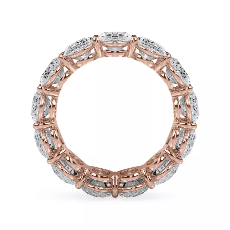14K Rose Gold Oval Cut Diamond Eternity Ring (9.5 ct. tw.)