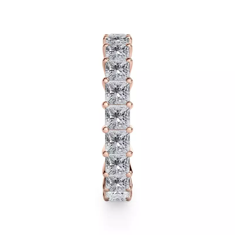 18K Rose Gold Princess Cut Lab Diamond Eternity Ring (6.0 ct. tw.)