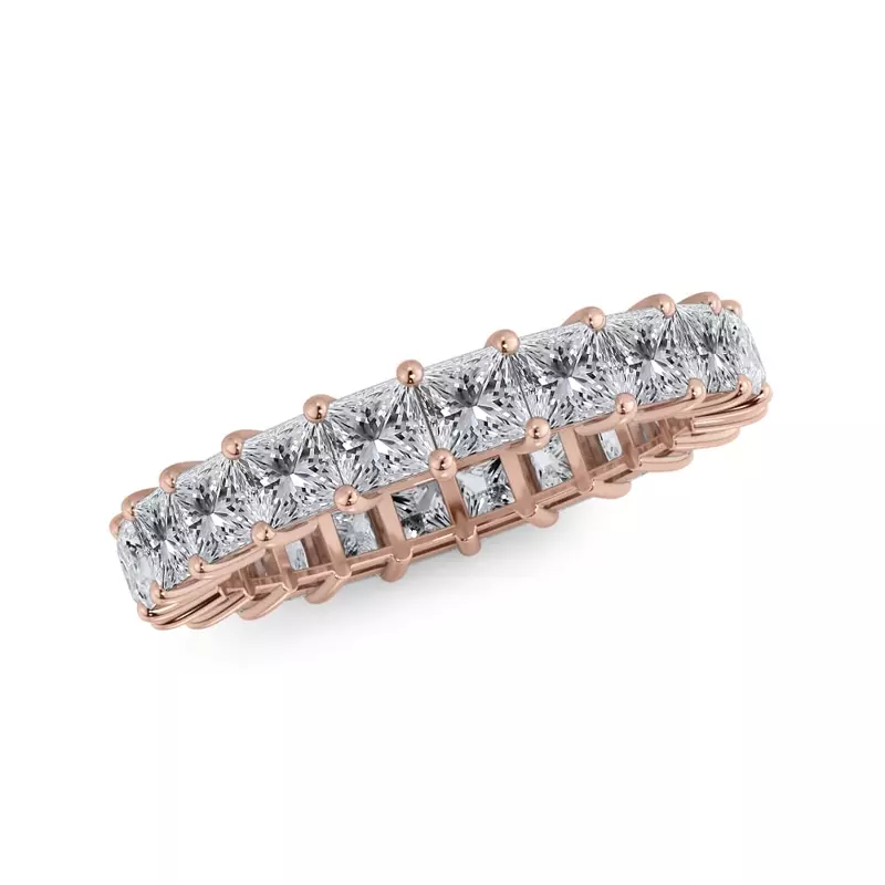 18K Rose Gold Princess Cut Lab Diamond Eternity Ring (6.0 ct. tw.)