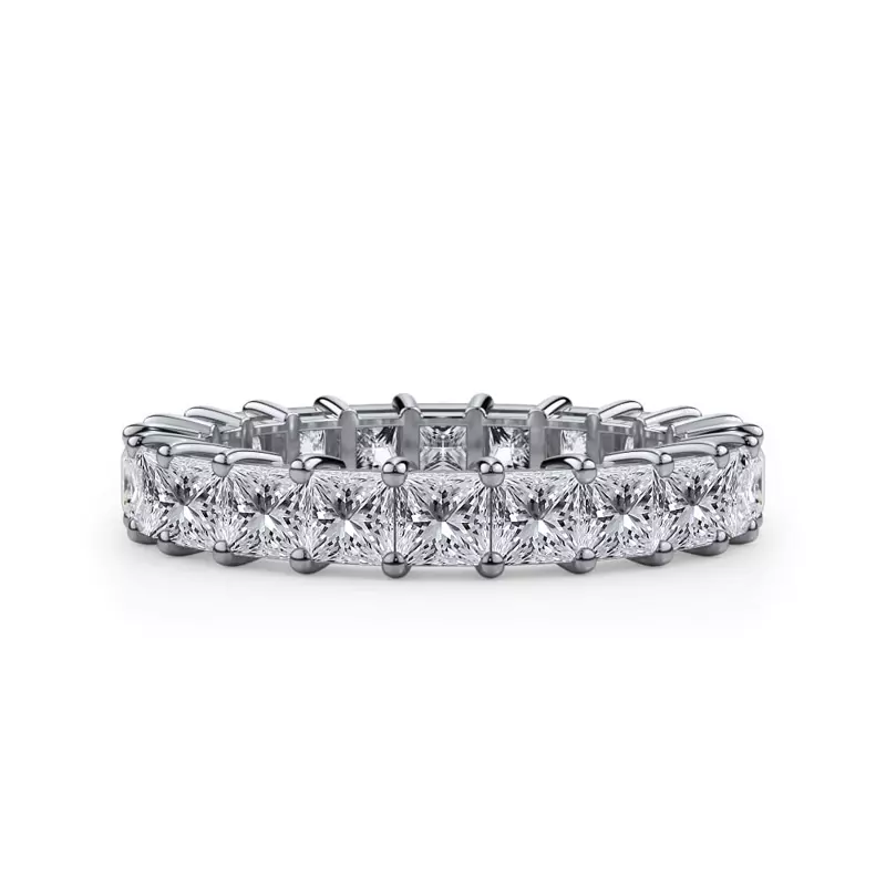 14K White Gold Princess Cut Diamond Eternity Ring (6.0 ct. tw.)