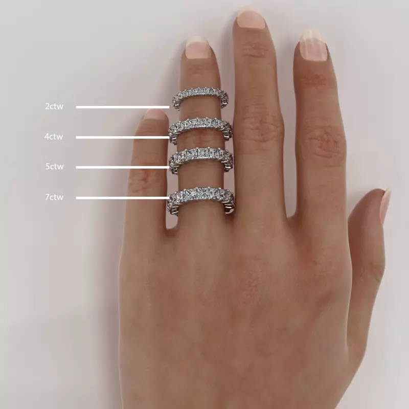 14K White Gold Princess Cut Diamond Eternity Ring (6.0 ct. tw.)