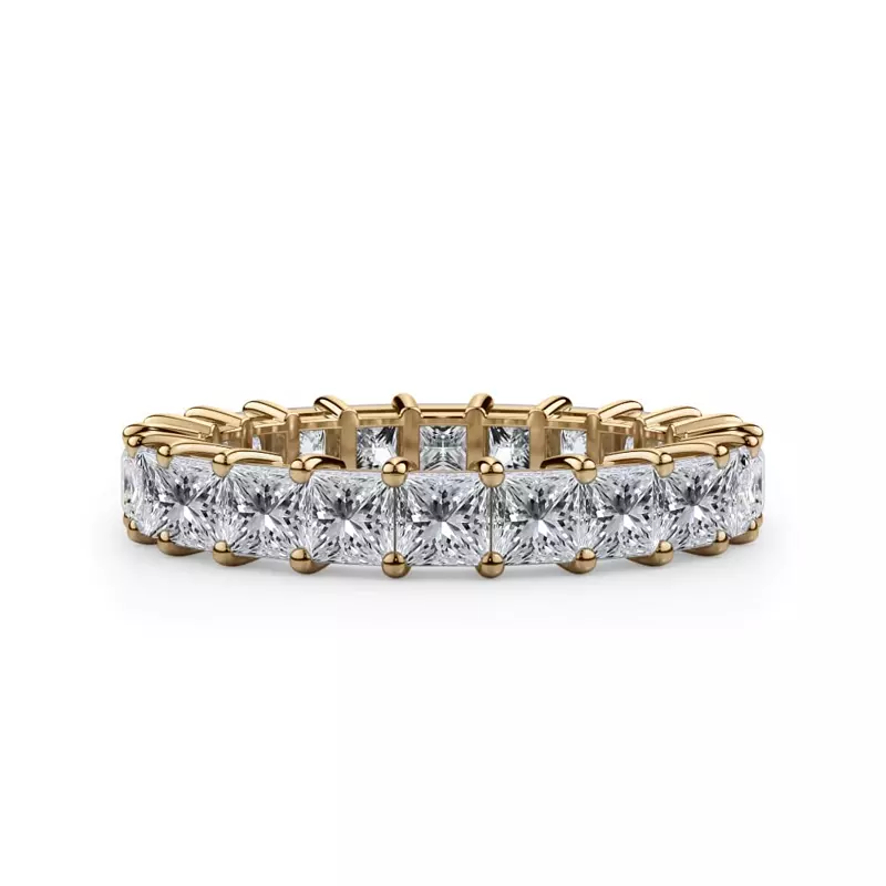 14K Yellow Gold Princess Cut Diamond Eternity Ring (6.0 ct. tw.)