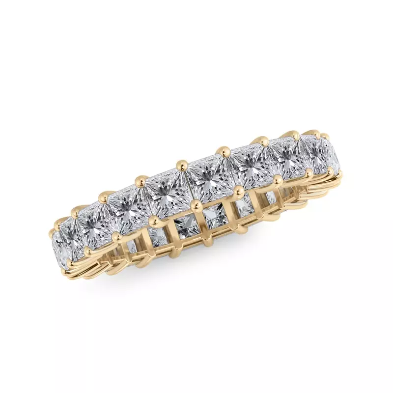 14K Yellow Gold Princess Cut Diamond Eternity Ring (6.0 ct. tw.)