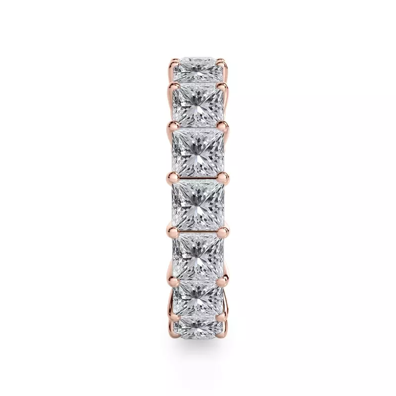 14K Rose Gold Princess Cut Lab Diamond Eternity Ring (5.0 ct. tw.)