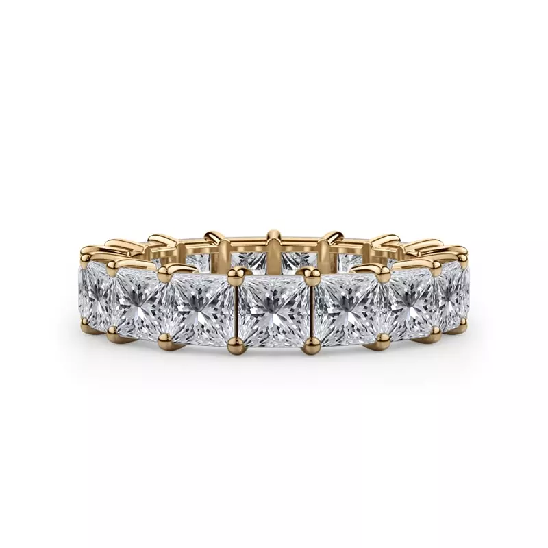 14K Yellow Gold Princess Cut Lab Diamond Eternity Ring (5.0 ct. tw.)