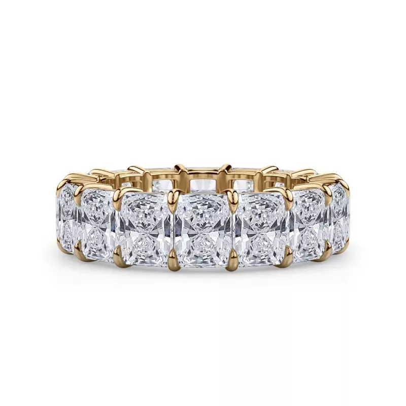 14K Yellow Gold Radiant Cut Lab Diamond Eternity Ring (8.0 ct. tw.)