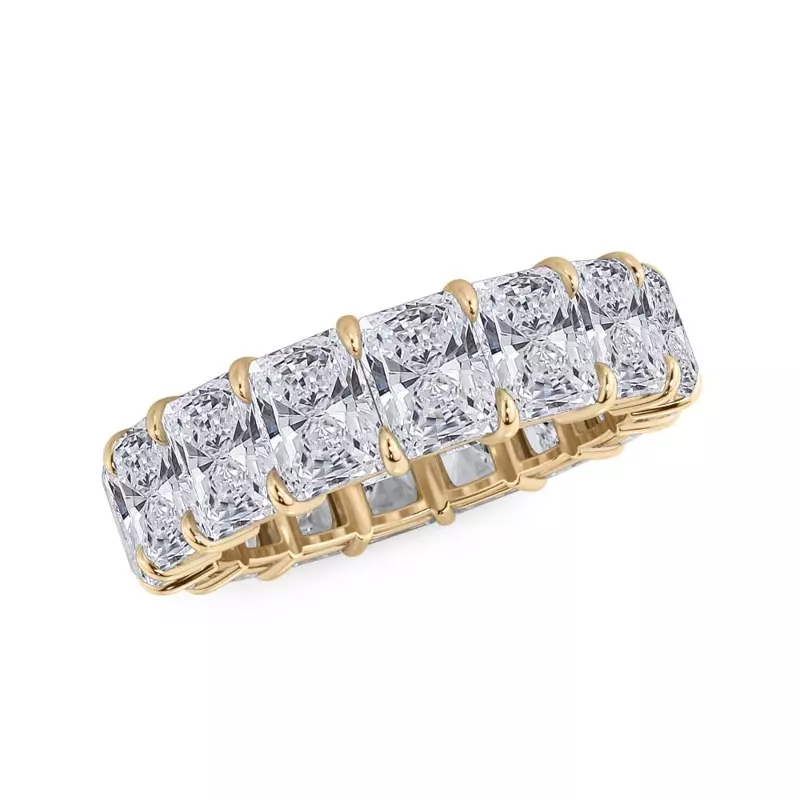 14K Yellow Gold Radiant Cut Lab Diamond Eternity Ring (8.0 ct. tw.)