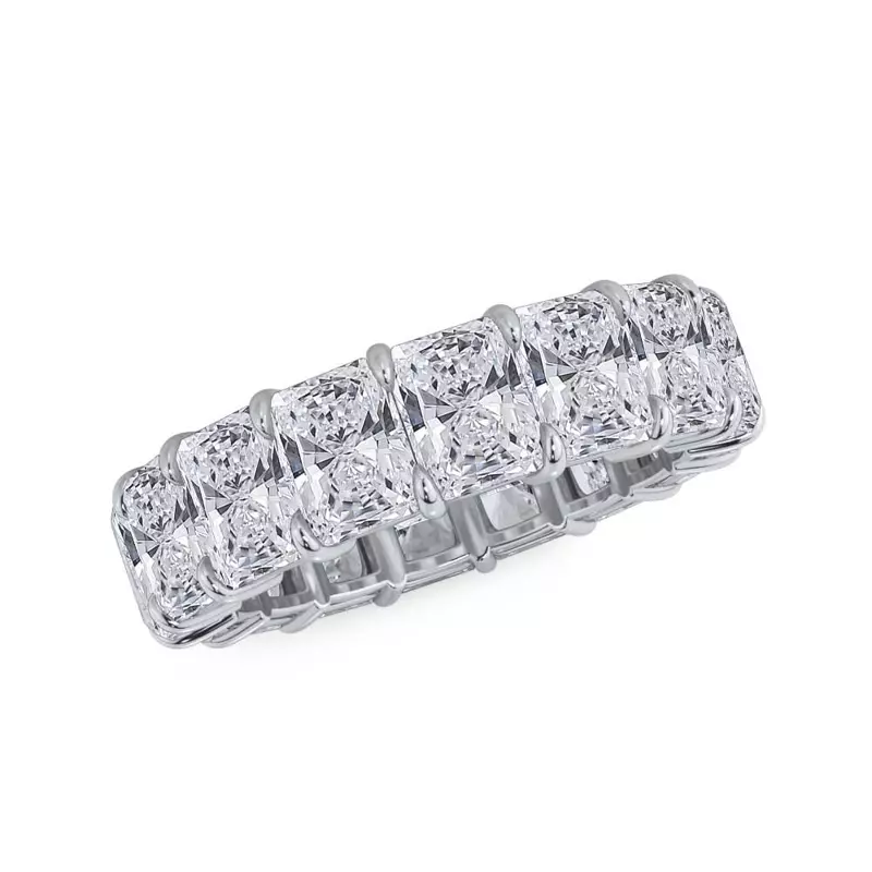 18K White Gold Radiant Cut Lab Diamond Eternity Ring (8.0 ct. tw.)