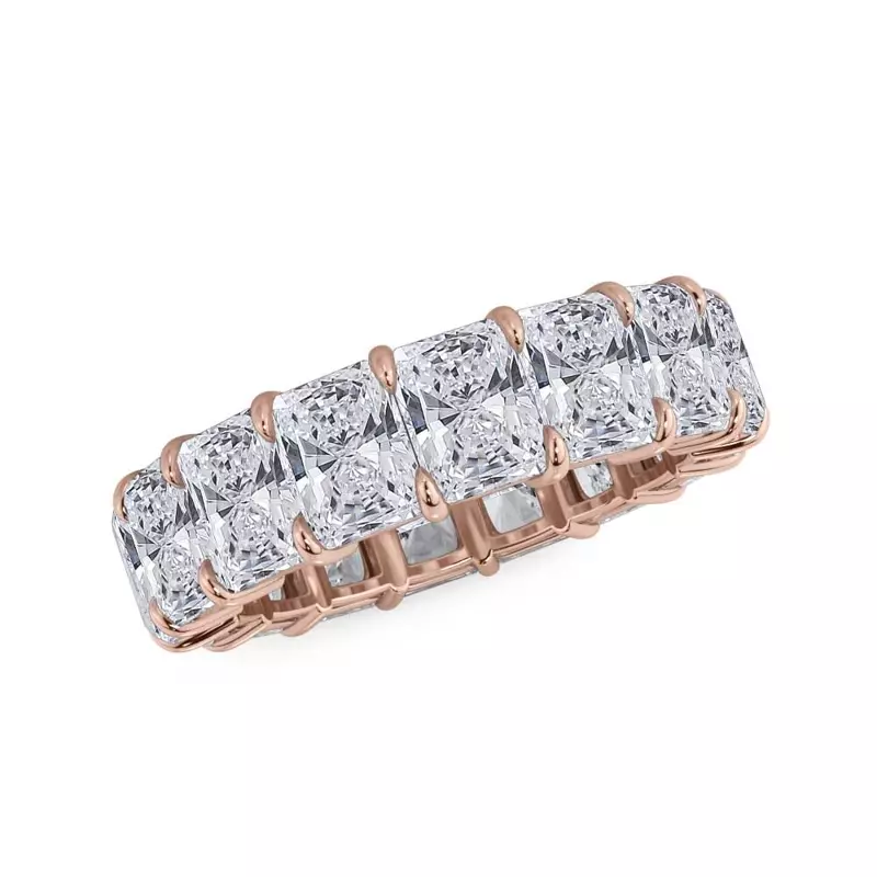 18K Rose Gold Radiant Cut Diamond Eternity Ring (8.0 ct. tw.)