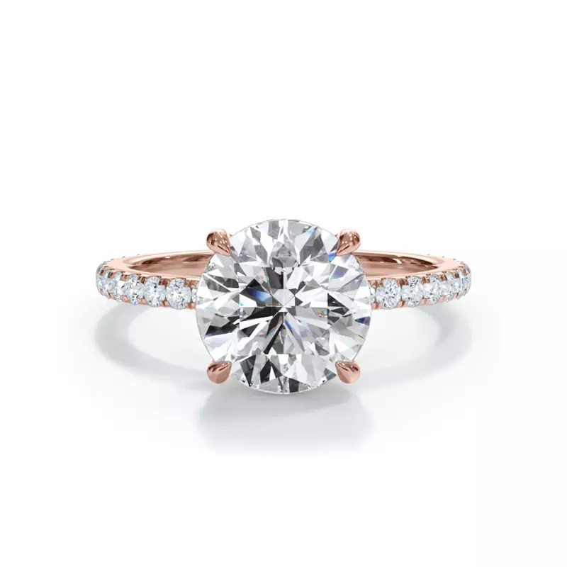 14K Rose Gold Bellora Pavé Hidden Halo Engagement Ring