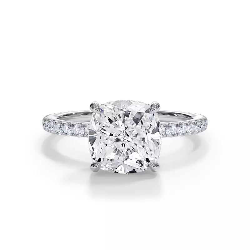 14K White Gold Bellora Pavé Hidden Halo Engagement Ring
