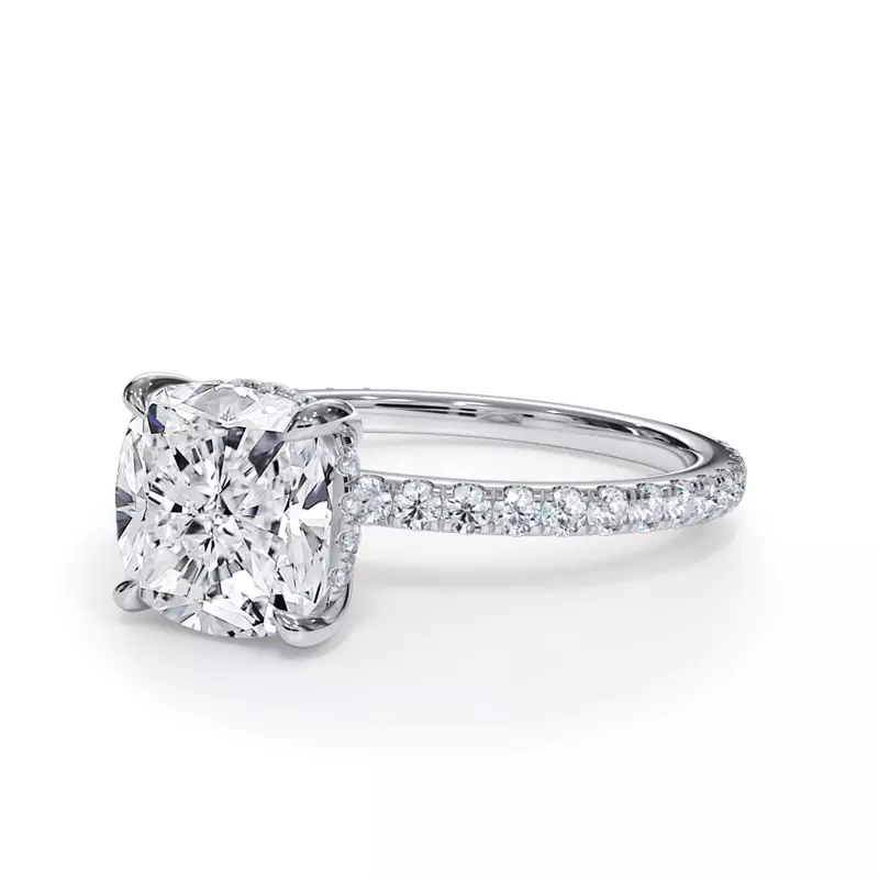 14K White Gold Bellora Pavé Hidden Halo Engagement Ring