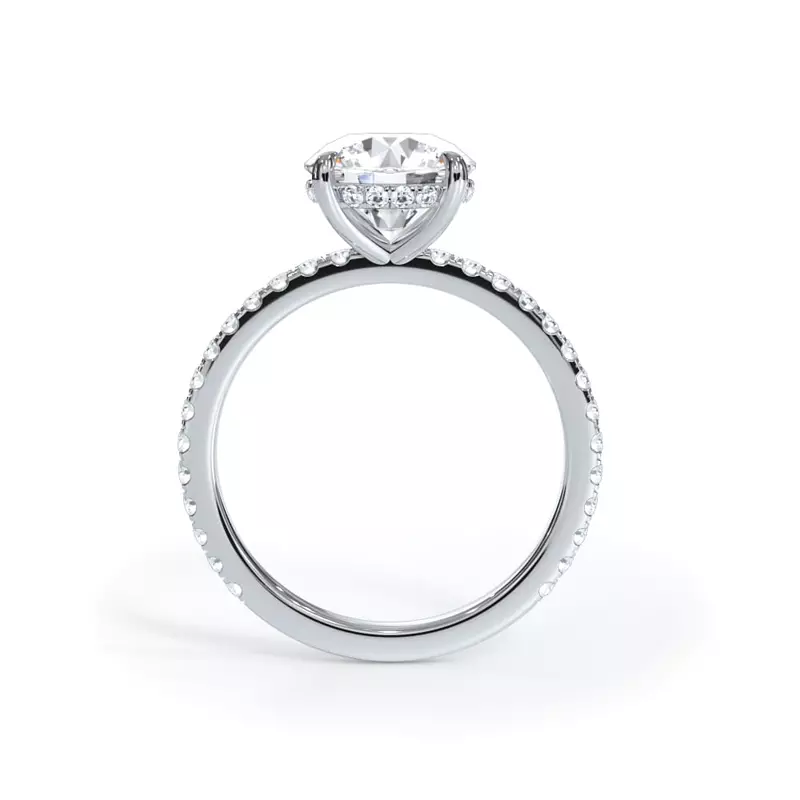 14K White Gold Bellora Pavé Hidden Halo Engagement Ring