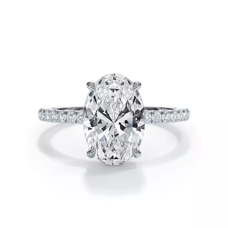 14K White Gold Bellora Pavé Hidden Halo Engagement Ring