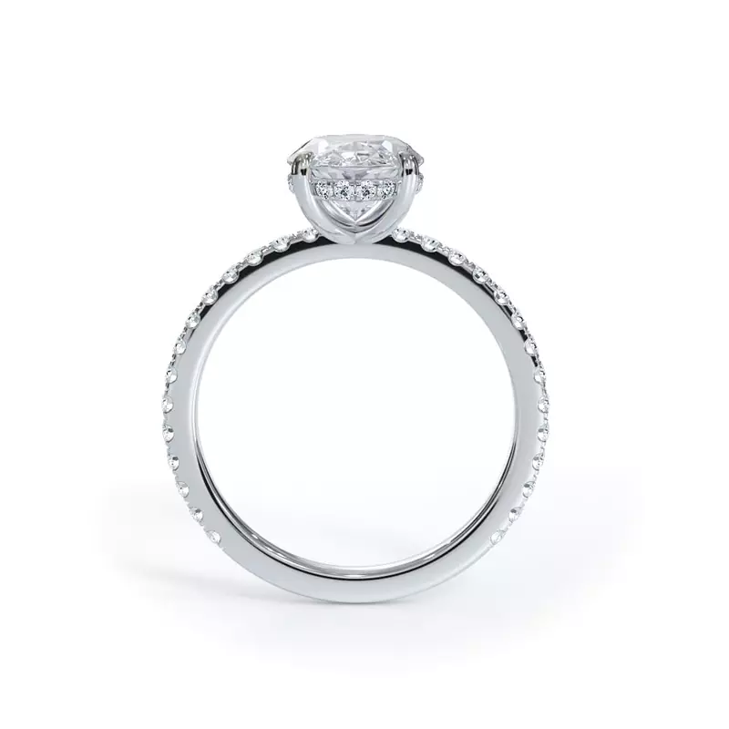 14K White Gold Bellora Pavé Hidden Halo Engagement Ring