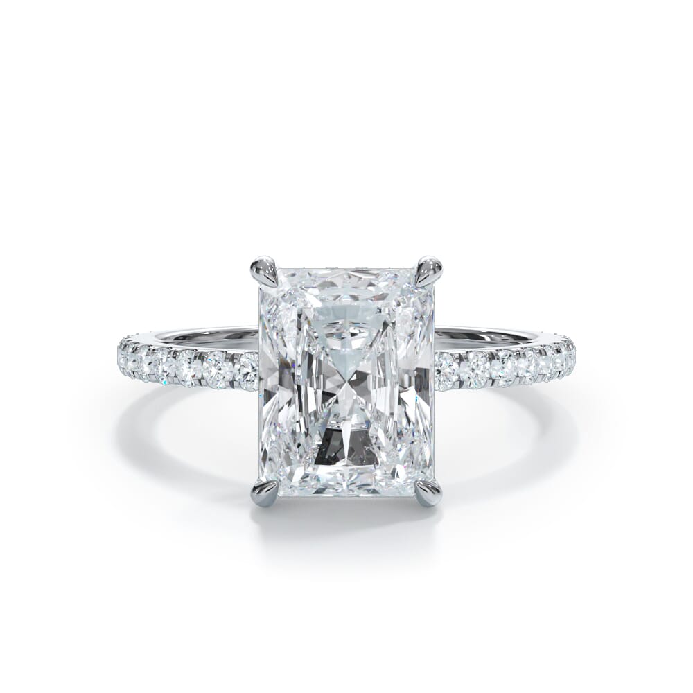 14K White Gold Bellora Pavé Hidden Halo Engagement Ring