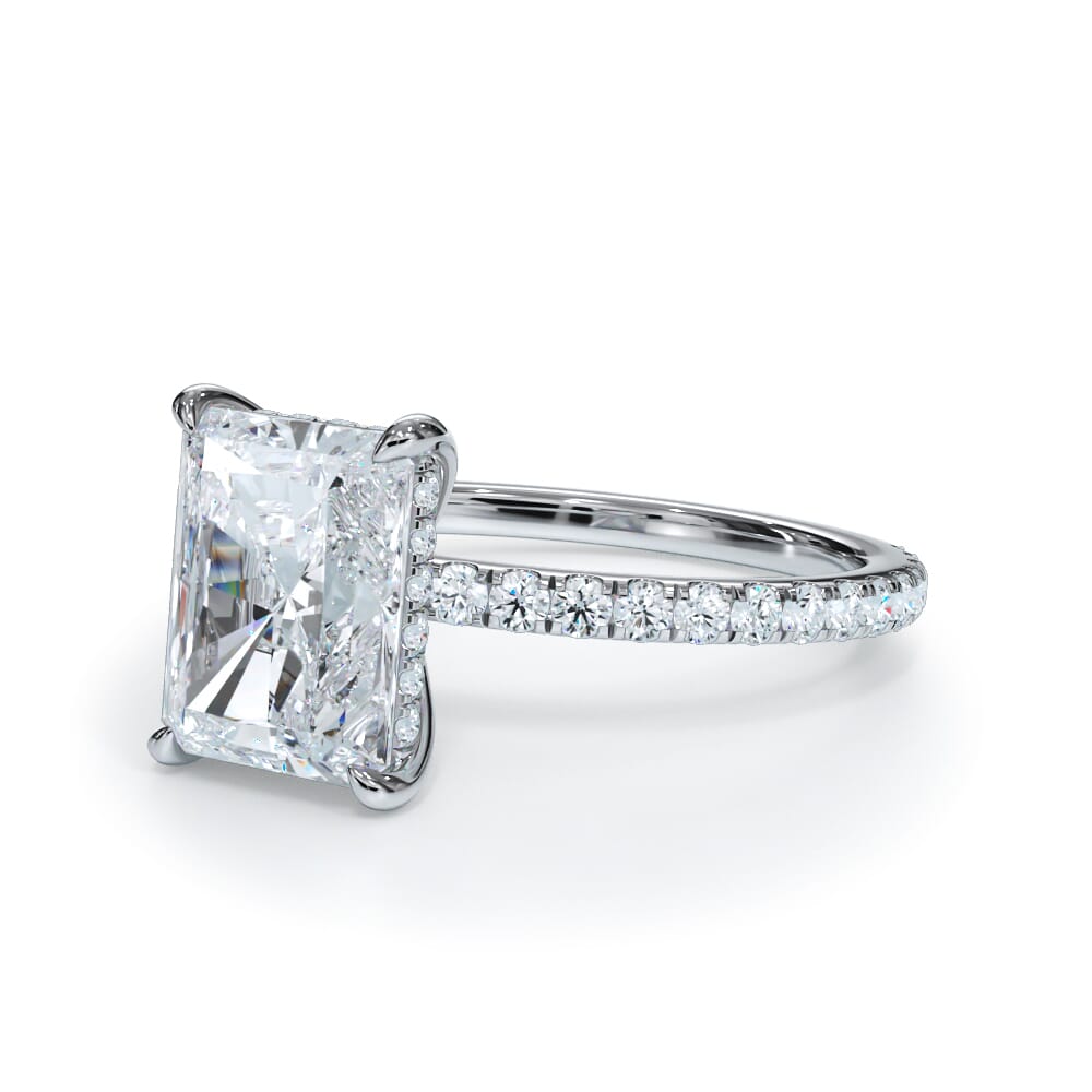 14K White Gold Bellora Pavé Hidden Halo Engagement Ring