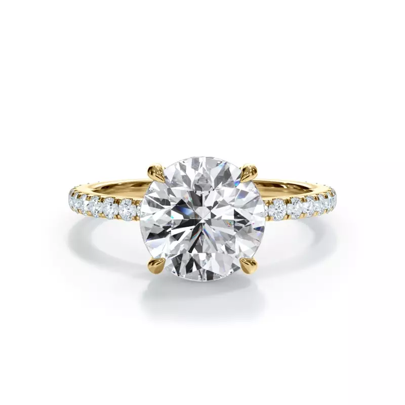 14K Yellow Gold Bellora Pavé Hidden Halo Engagement Ring