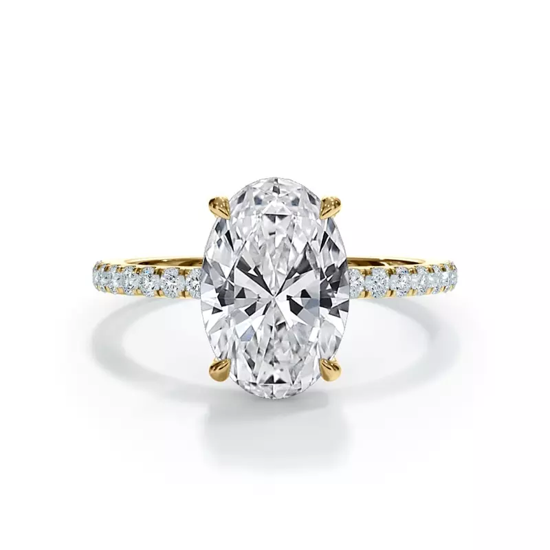 Bellora Pavé Hidden Halo Engagement Ring - 14K Yellow Gold