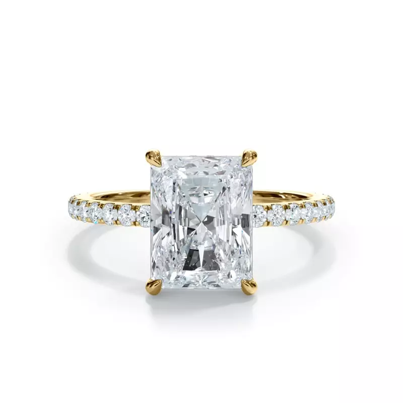 14K Yellow Gold Bellora Pavé Hidden Halo Engagement Ring