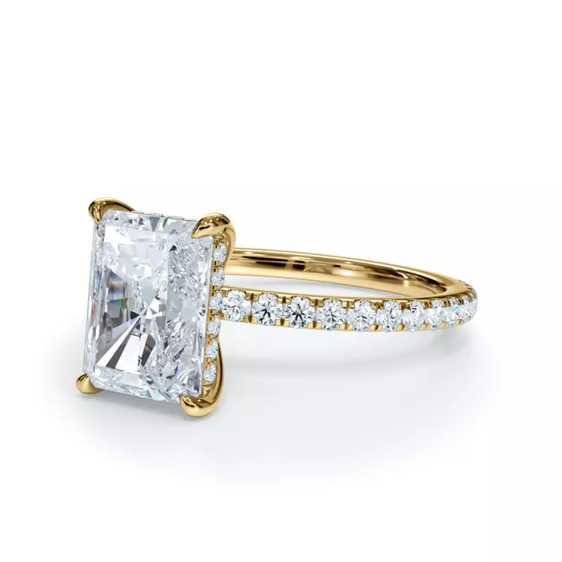 14K Yellow Gold Bellora Pavé Hidden Halo Engagement Ring