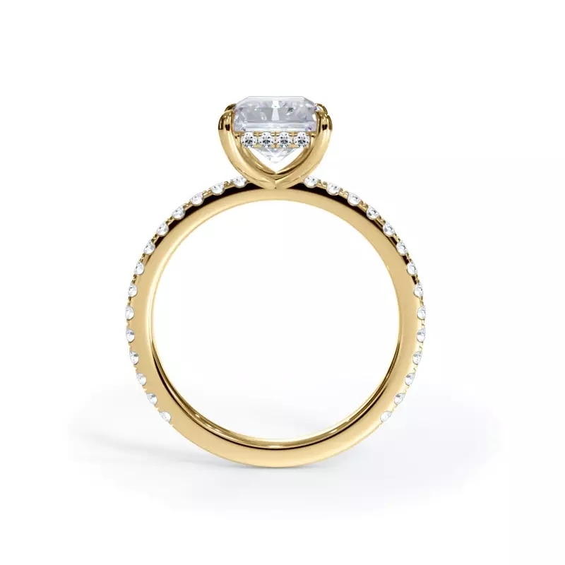 14K Yellow Gold Bellora Pavé Hidden Halo Engagement Ring