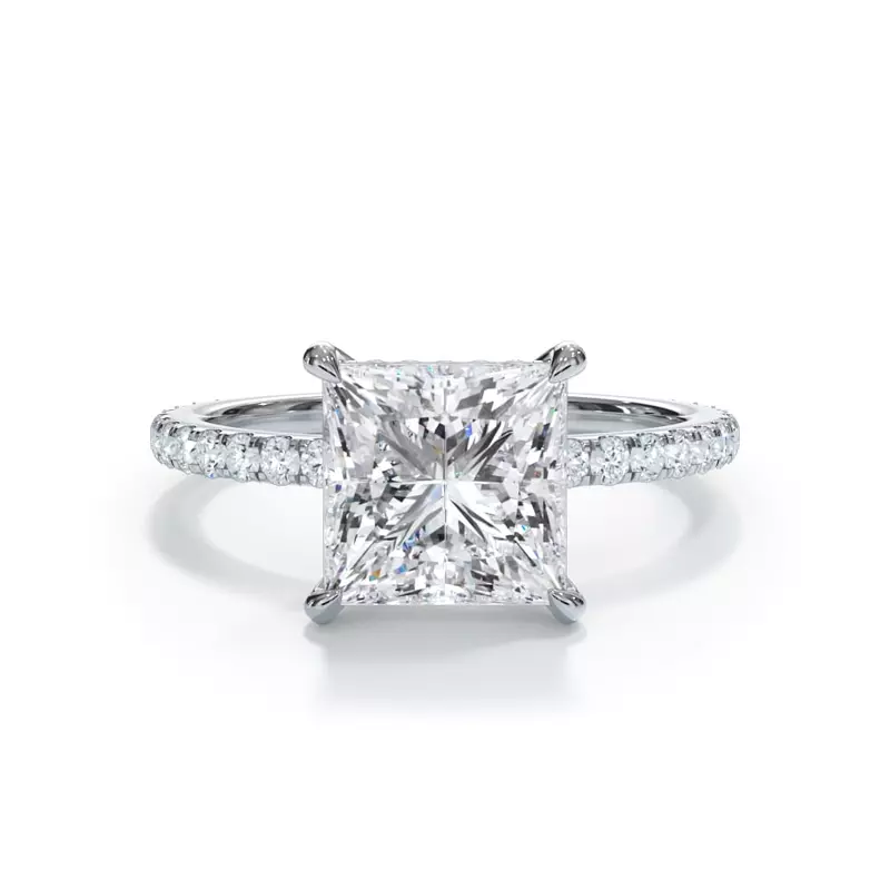 Platinum Bellora Pavé Hidden Halo Engagement Ring