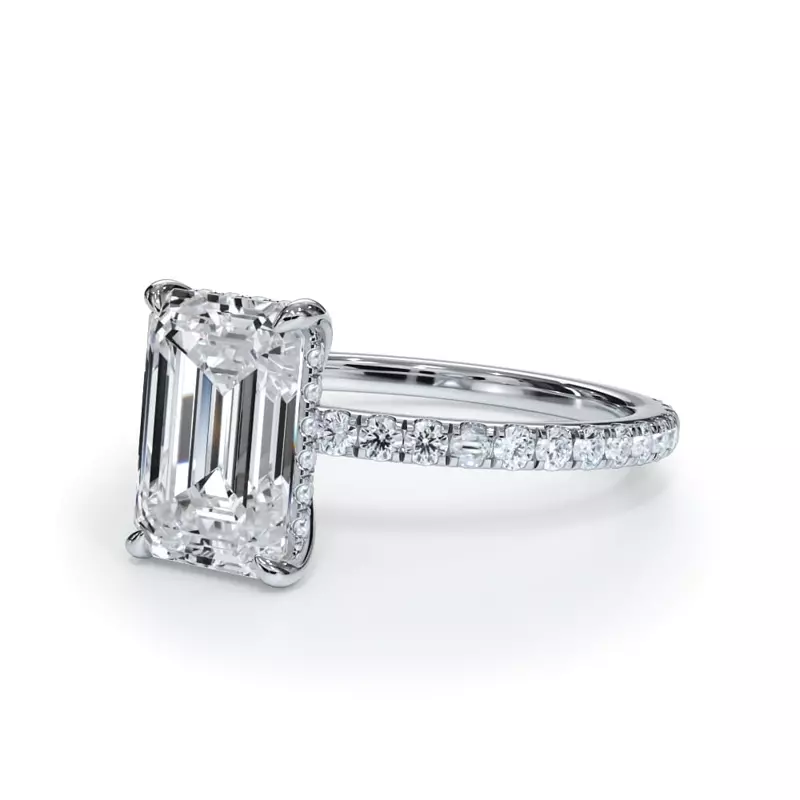 Platinum Bellora Pavé Hidden Halo Engagement Ring