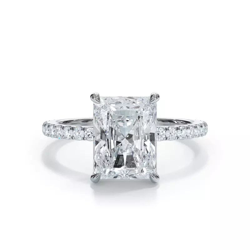 Platinum Bellora Pavé Hidden Halo Engagement Ring