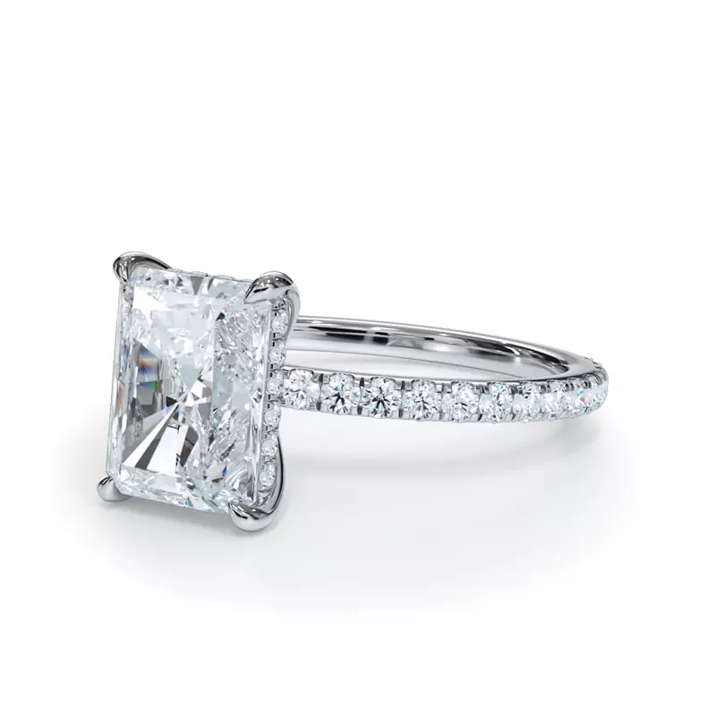 Platinum Bellora Pavé Hidden Halo Engagement Ring