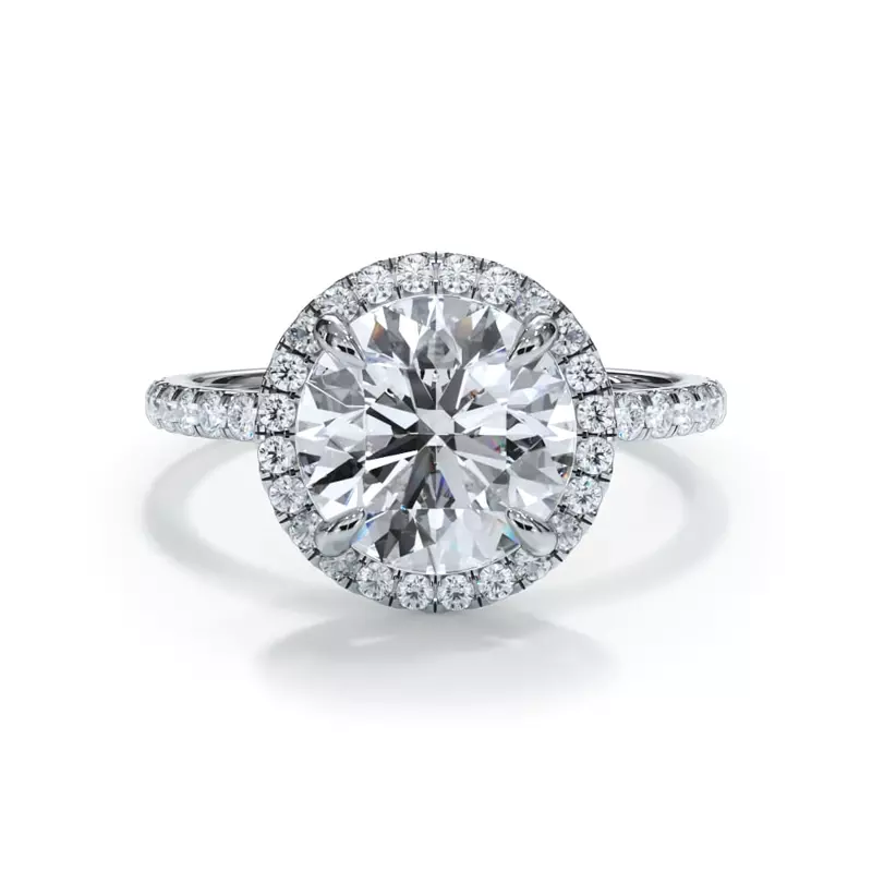 Platinum Bellora Pavé Halo Lab Engagement Ring