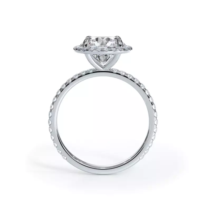 Platinum Bellora Pavé Halo Lab Engagement Ring