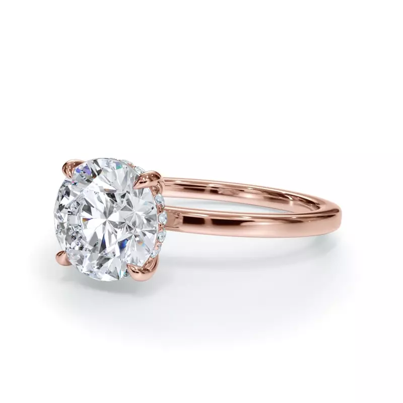 14K Rose Gold Bellora Hidden Halo Engagement Ring