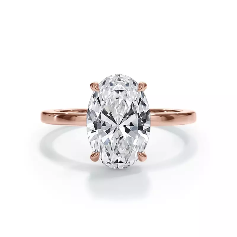 14K Rose Gold Bellora Hidden Halo Engagement Ring