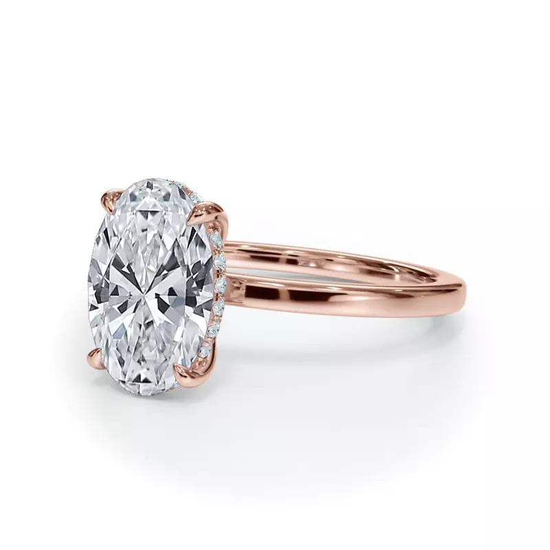 14K Rose Gold Bellora Hidden Halo Engagement Ring