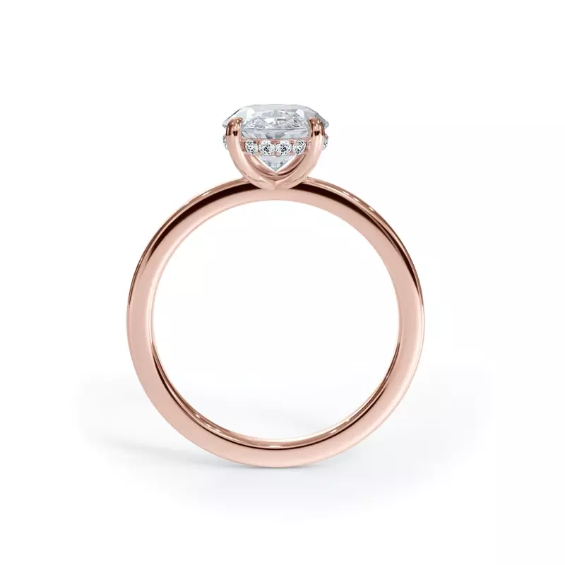 14K Rose Gold Bellora Hidden Halo Engagement Ring