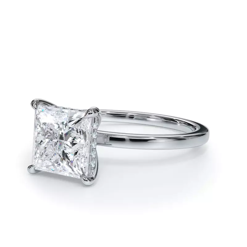 14K White Gold Bellora Hidden Halo Engagement Ring