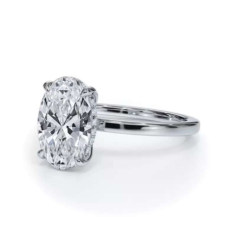 14K White Gold Bellora Hidden Halo Engagement Ring