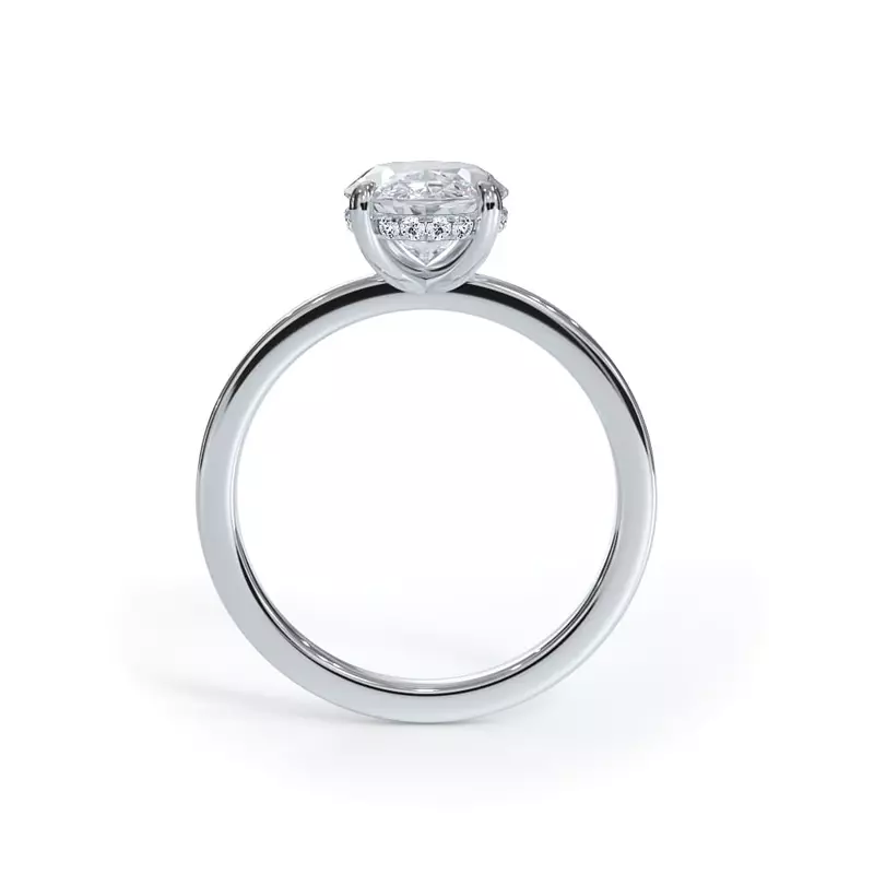 14K White Gold Bellora Hidden Halo Engagement Ring